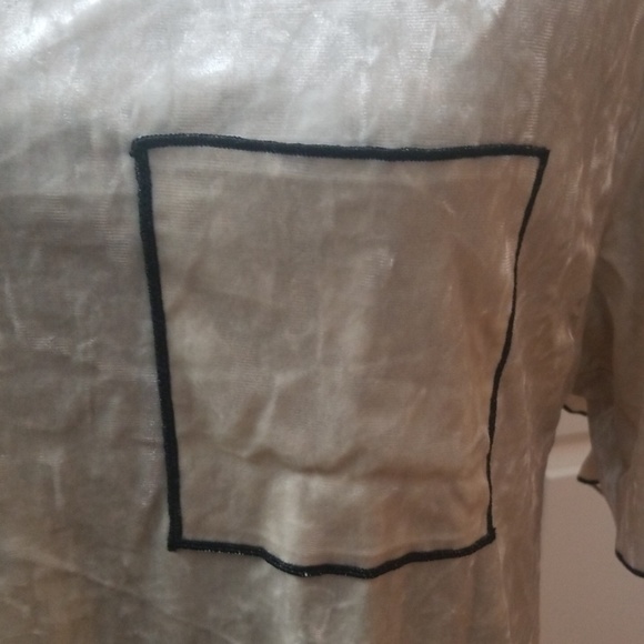 Zara Cream with black details Velvet Tunic Sz M. New without tags - Picture 5 of 8